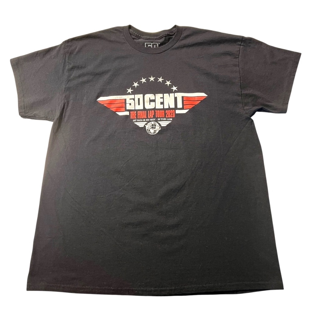 50 Cent The Final Lap Tour 2023 Get Rich Or Die Tryin' 20 Yrs Later T Shirt XL